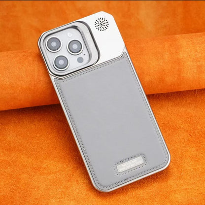 Lens Holder Leather Magnetic Phone Case