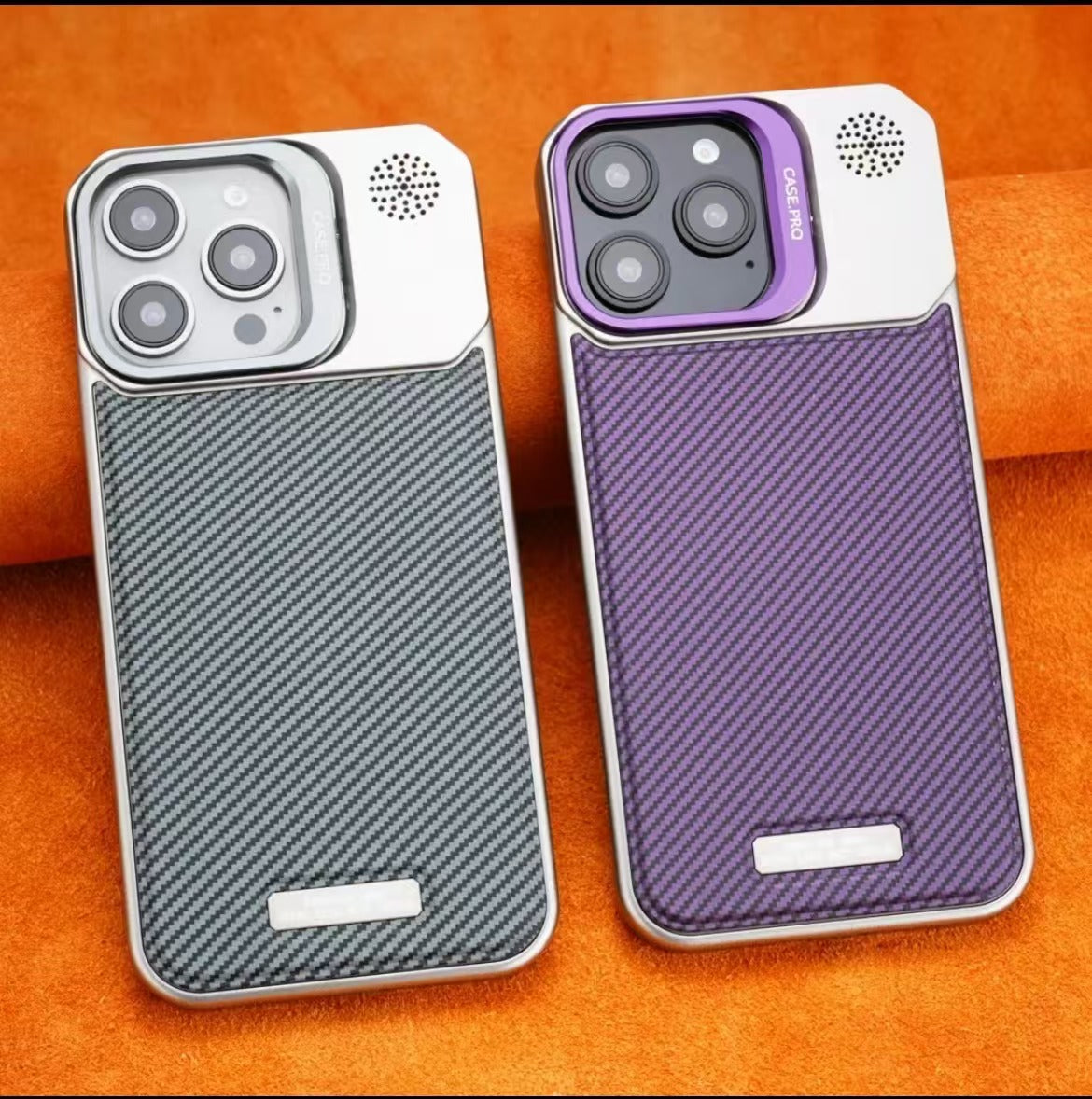 Lens Holder Leather Magnetic Phone Case