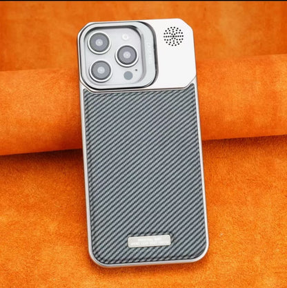 Lens Holder Leather Magnetic Phone Case