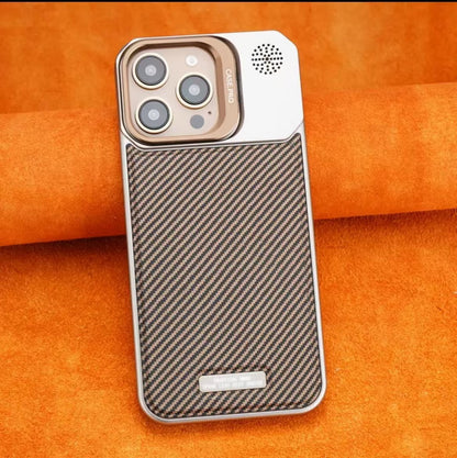 Lens Holder Leather Magnetic Phone Case