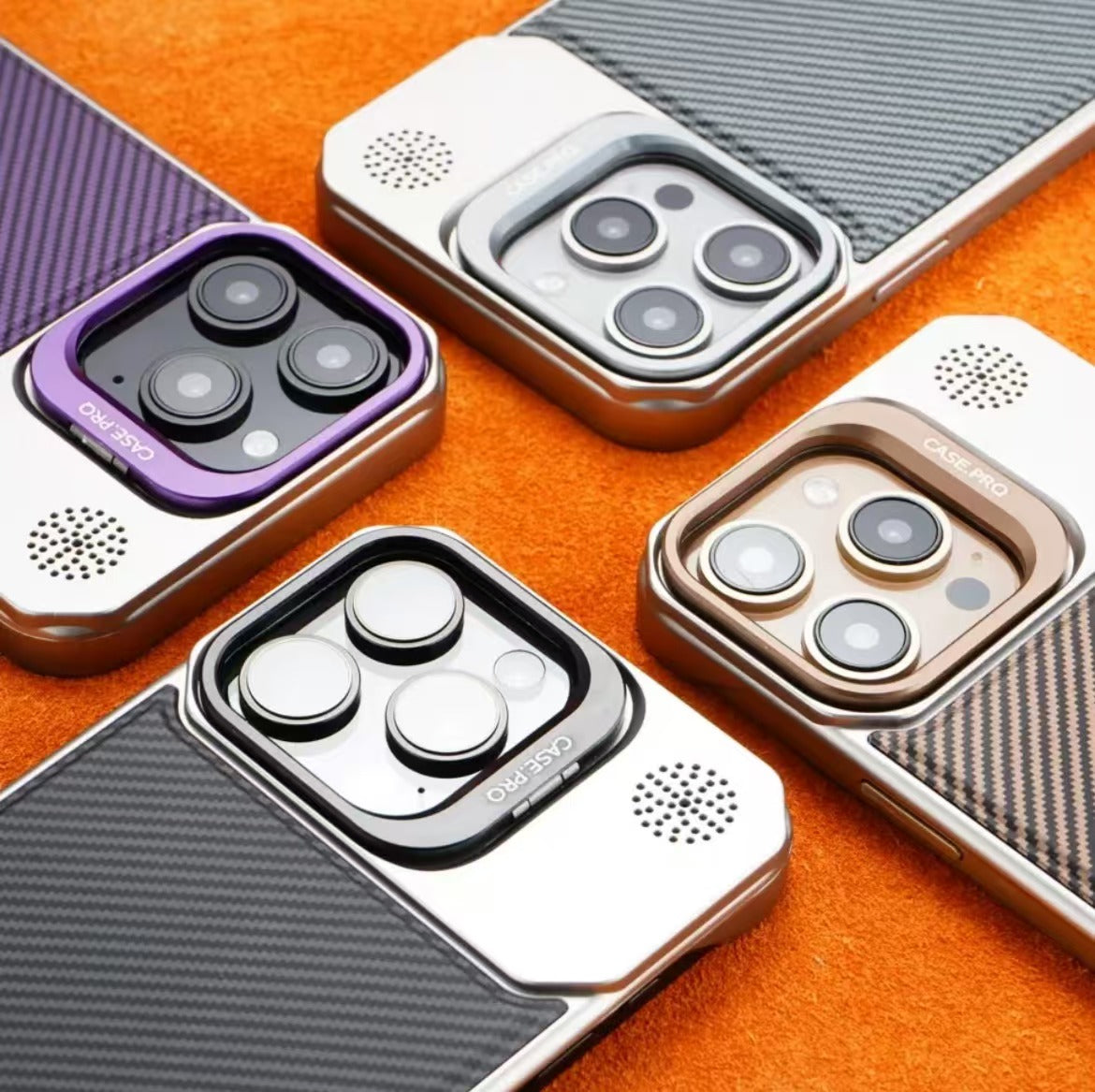 Lens Holder Leather Magnetic Phone Case