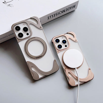 Dolphin Series Metal Bracket Magnetic Phone Case