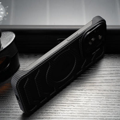 Carbon Fiber Hollow Frameless Lens Holder Magnetic Mobile Phone Case