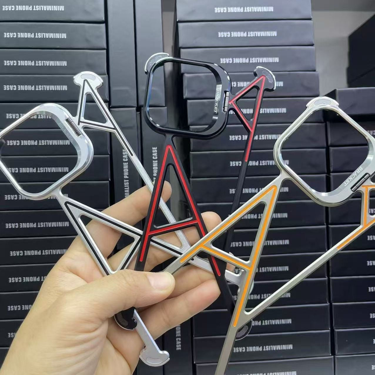 Innovative A-shaped Metal Lens Holder Phone Case