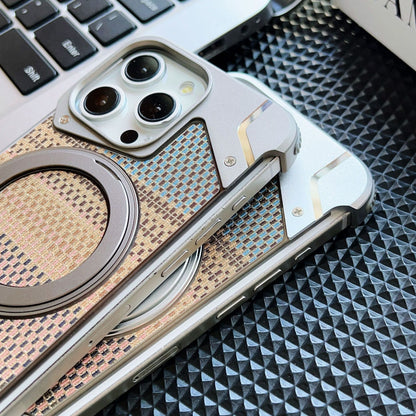 Gold wire silver aluminum alloy heat dissipation bracket magnetic mobile phone case