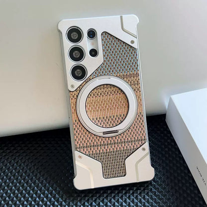 Gold wire silver aluminum alloy heat dissipation bracket magnetic mobile phone case