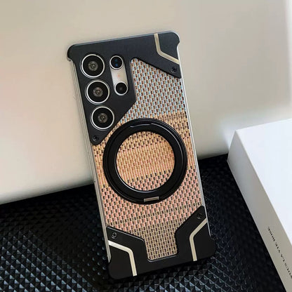 Gold wire silver aluminum alloy heat dissipation bracket magnetic mobile phone case