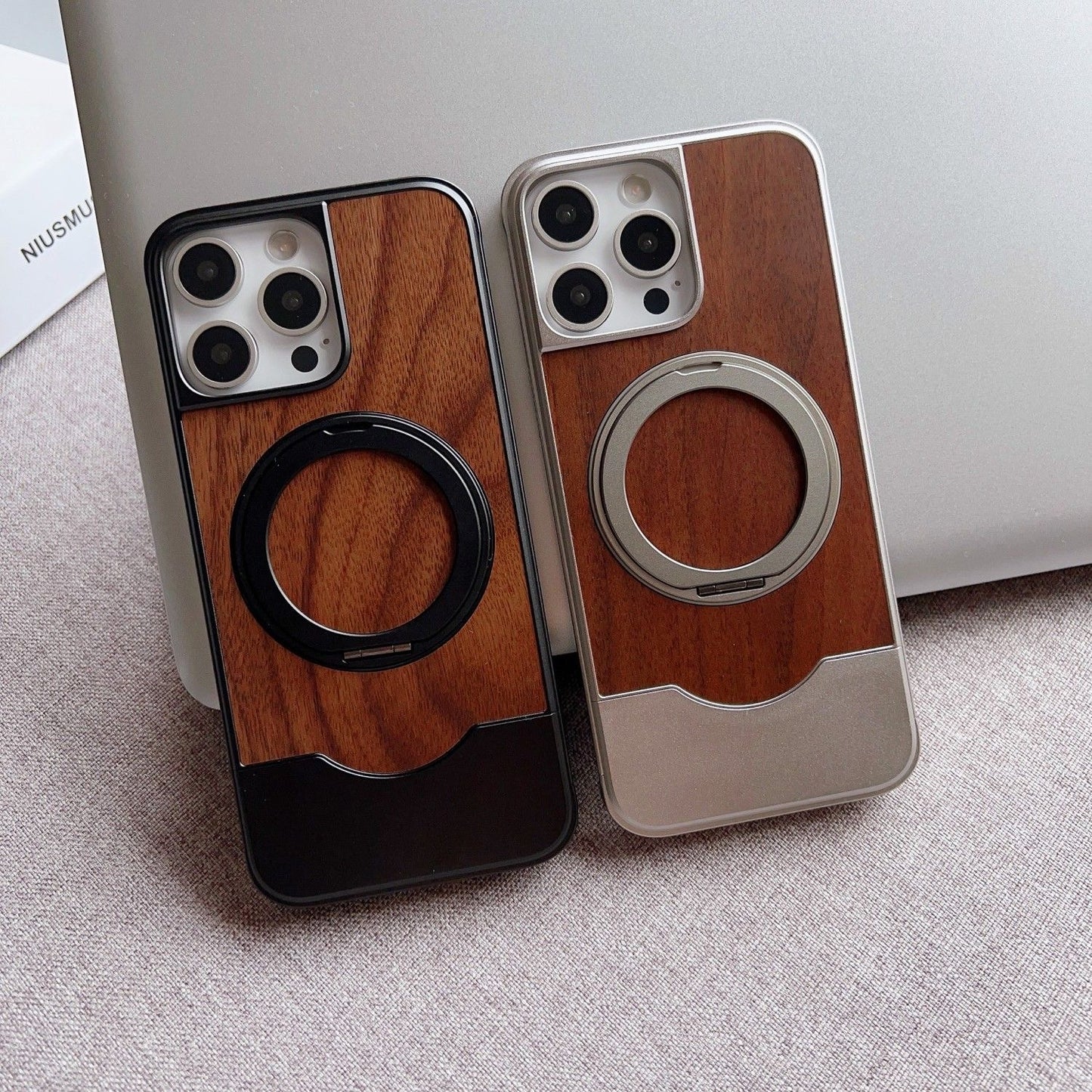 Metal Telescopic Buckle Bracket Magnetic Phone Case
