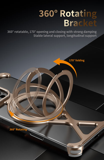 Personalized X-Line Styling Metal Magnetic Rotating Bracket Phone Case