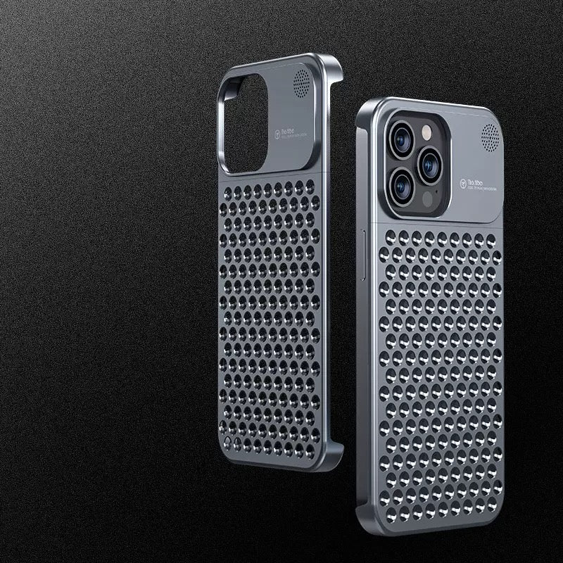 2025 Creative Fragrance heat dissipation metal snap phone case