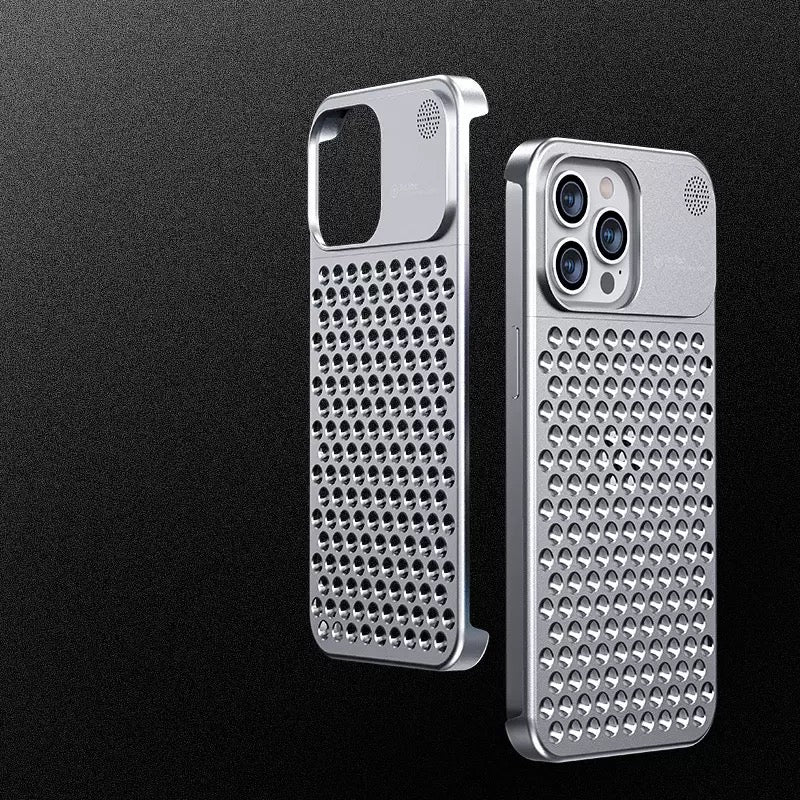 2025 Creative Fragrance heat dissipation metal snap phone case