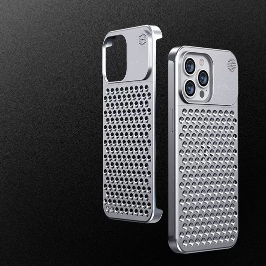 2025 Creative Fragrance heat dissipation metal snap phone case