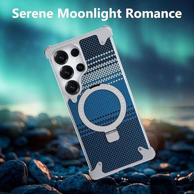 Kevlar Carbon Fiber Pattern Magnetic Bracket Phone Case