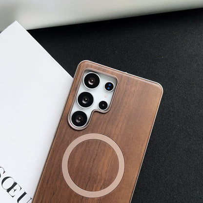 Walnut Metal Snap Frame Magnetic Phone Case