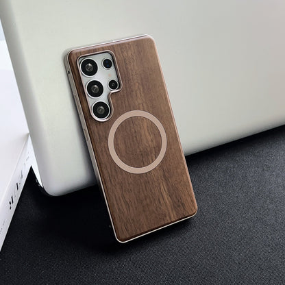 Walnut Metal Snap Frame Magnetic Phone Case