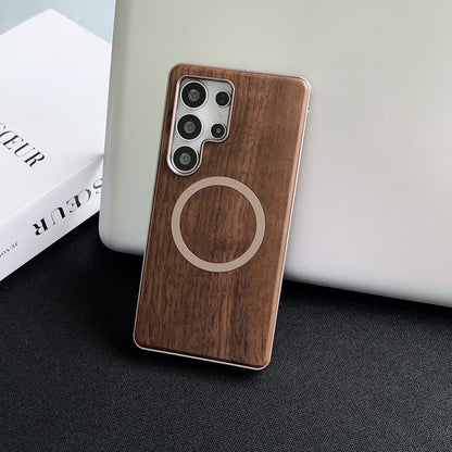 Walnut Metal Snap Frame Magnetic Phone Case