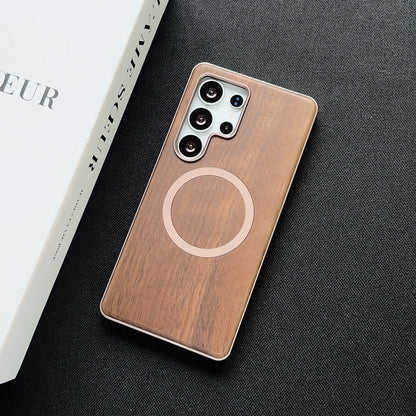 Walnut Metal Snap Frame Magnetic Phone Case