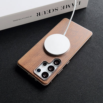 Walnut Metal Snap Frame Magnetic Phone Case