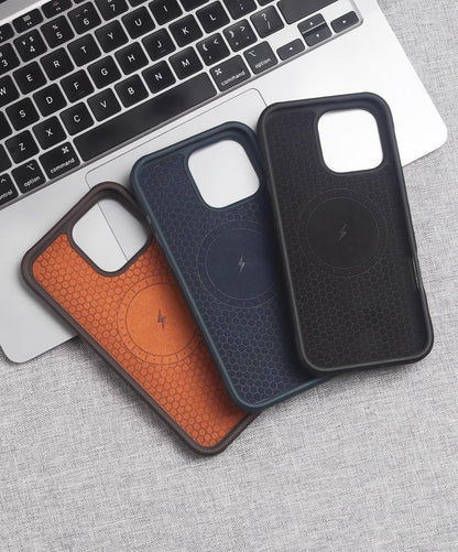 Kevlar Carbon Fiber Leather Anti-Fall Magnetic Phone Case