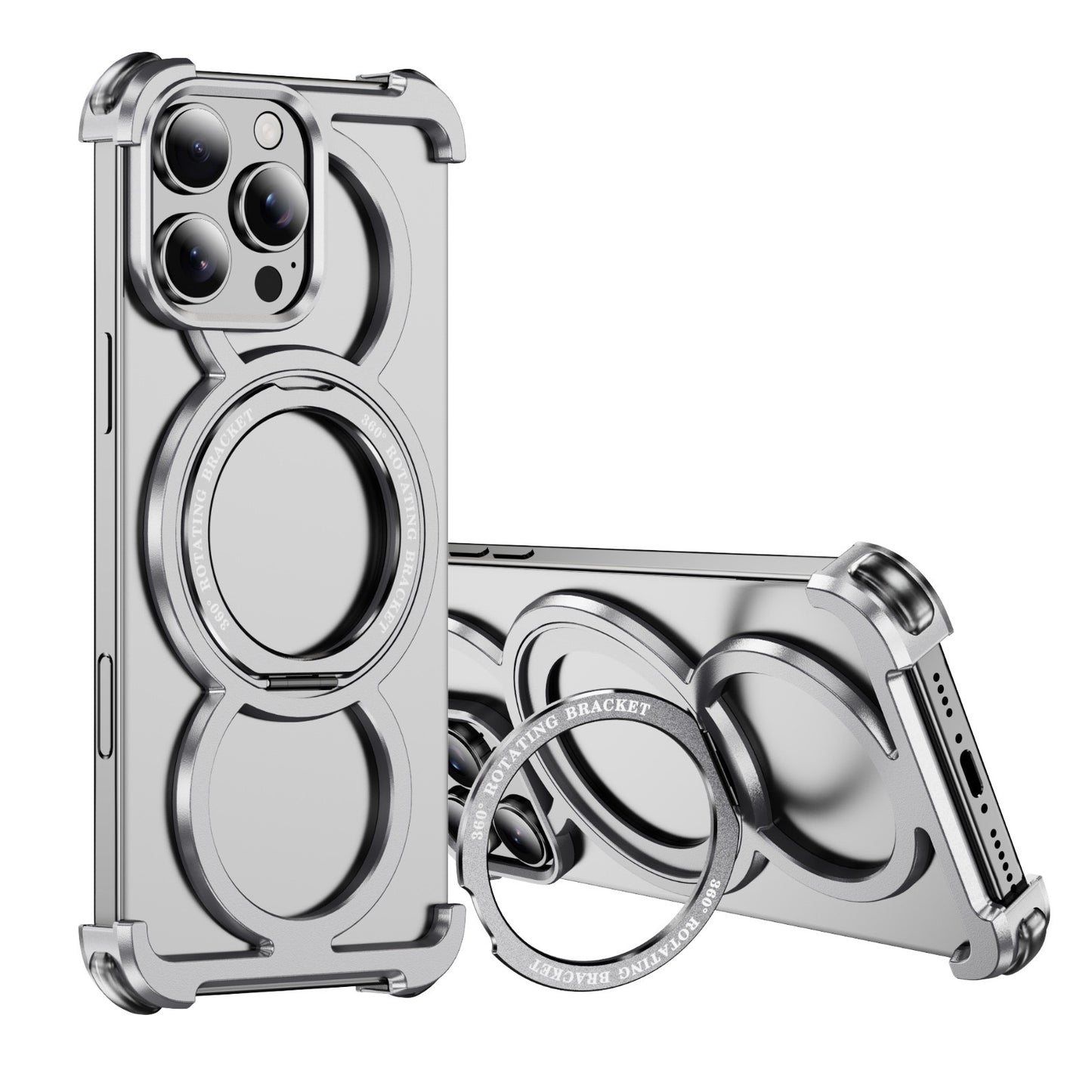 Audi Ring Metal Magnetic Rotating Bracket Phone Case