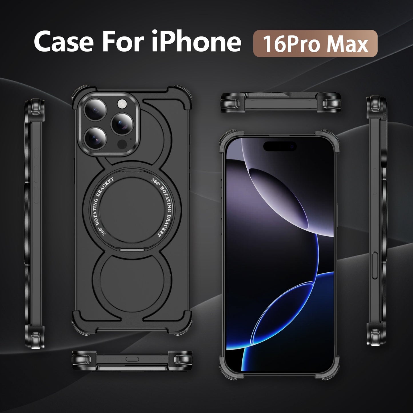 Audi Ring Metal Magnetic Rotating Bracket Phone Case