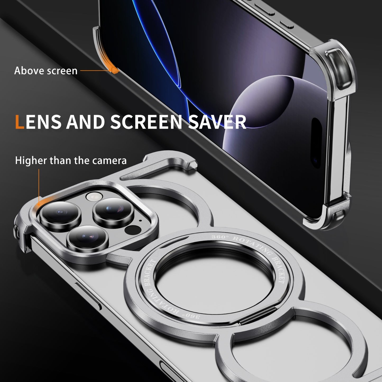 Audi Ring Metal Magnetic Rotating Bracket Phone Case