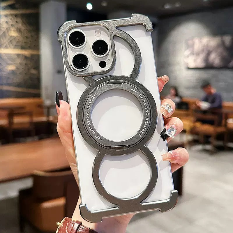 Audi Ring Metal Magnetic Rotating Bracket Phone Case