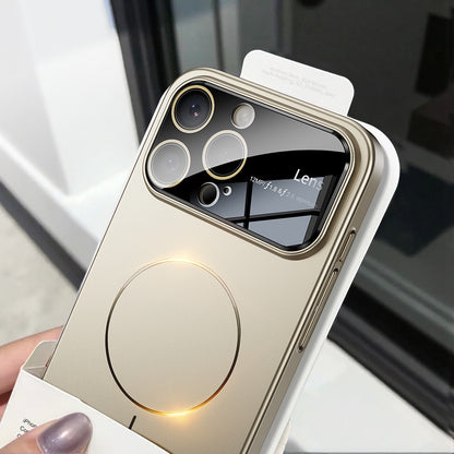 Large window lens protection high gloss magnetic phone case
