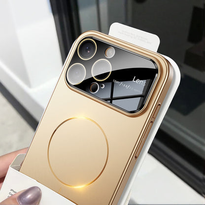 Large window lens protection high gloss magnetic phone case
