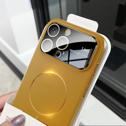Large window lens protection high gloss magnetic phone case