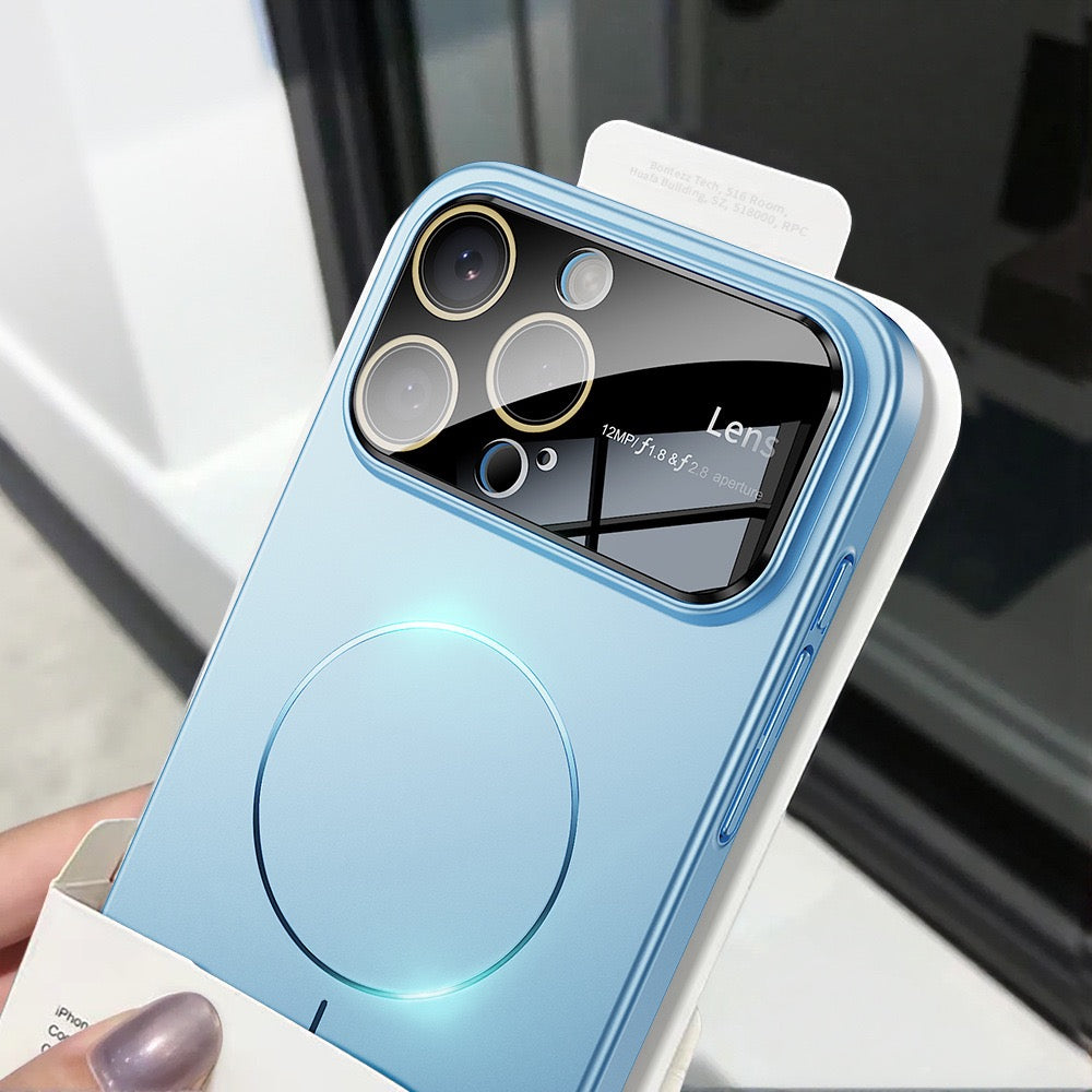 Large window lens protection high gloss magnetic phone case