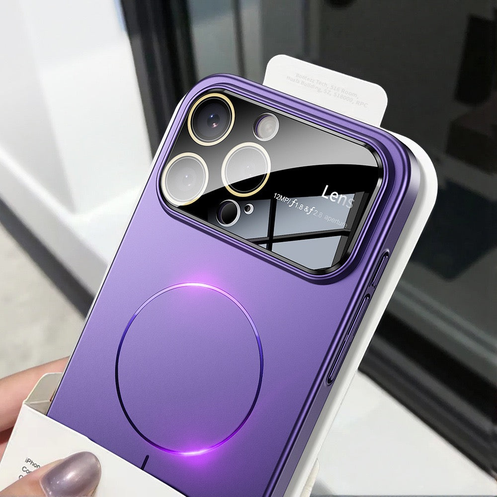 Large window lens protection high gloss magnetic phone case