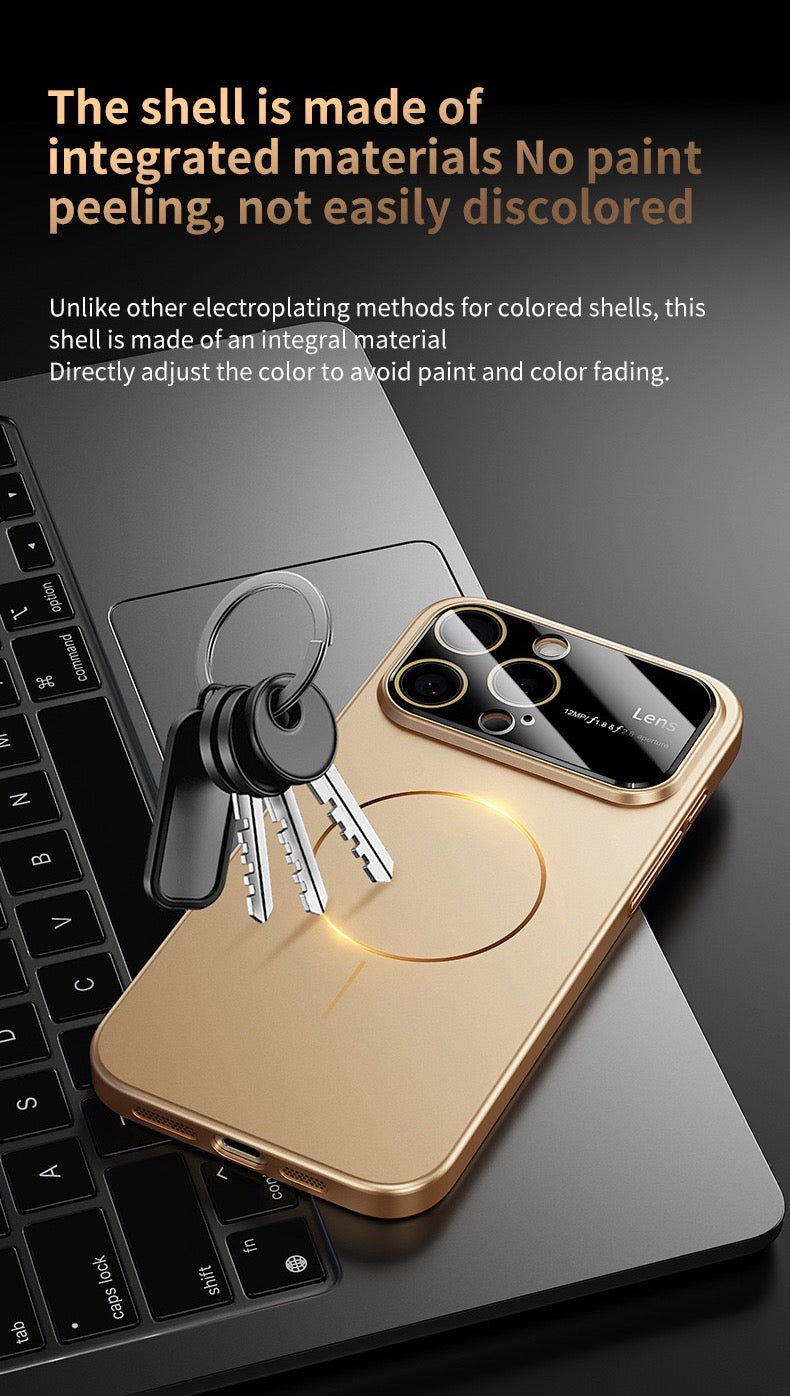 Large window lens protection high gloss magnetic phone case