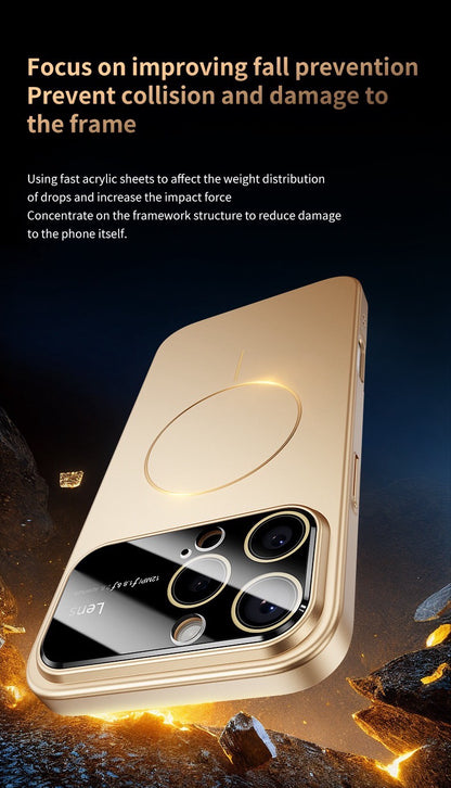 Large window lens protection high gloss magnetic phone case