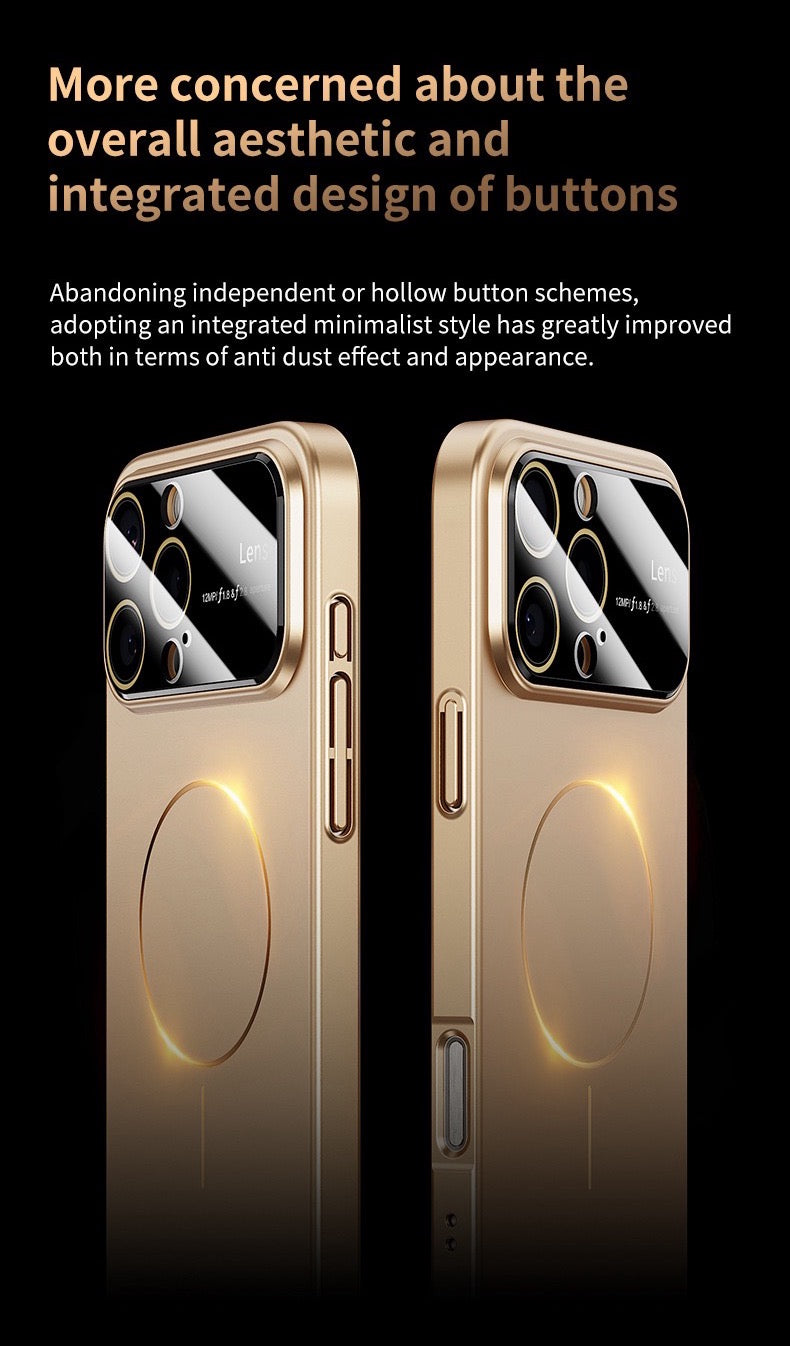 Large window lens protection high gloss magnetic phone case