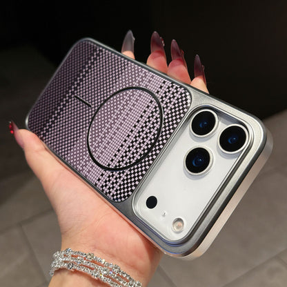 New Large Window Carbon Fiber Pattern Magnetic Phone Case