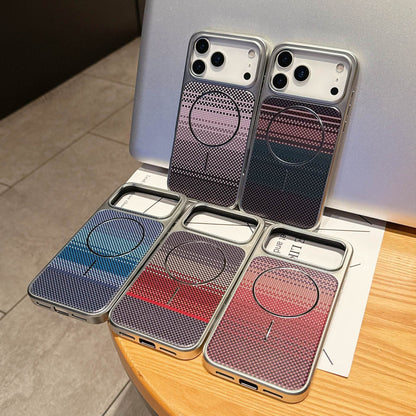 New Large Window Carbon Fiber Pattern Magnetic Phone Case