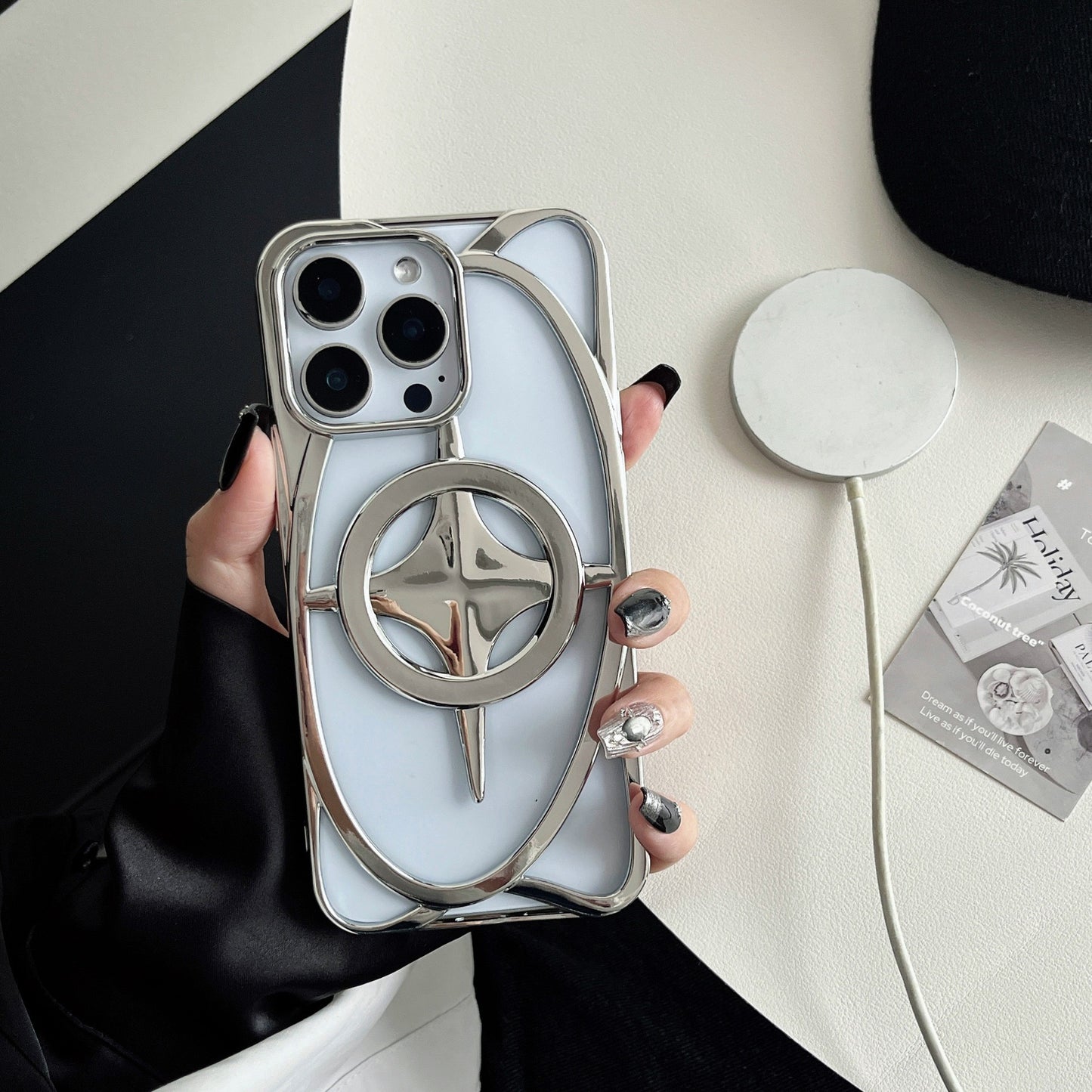 New Starry Galaxy Shaped Hollow Magnetic Phone Case