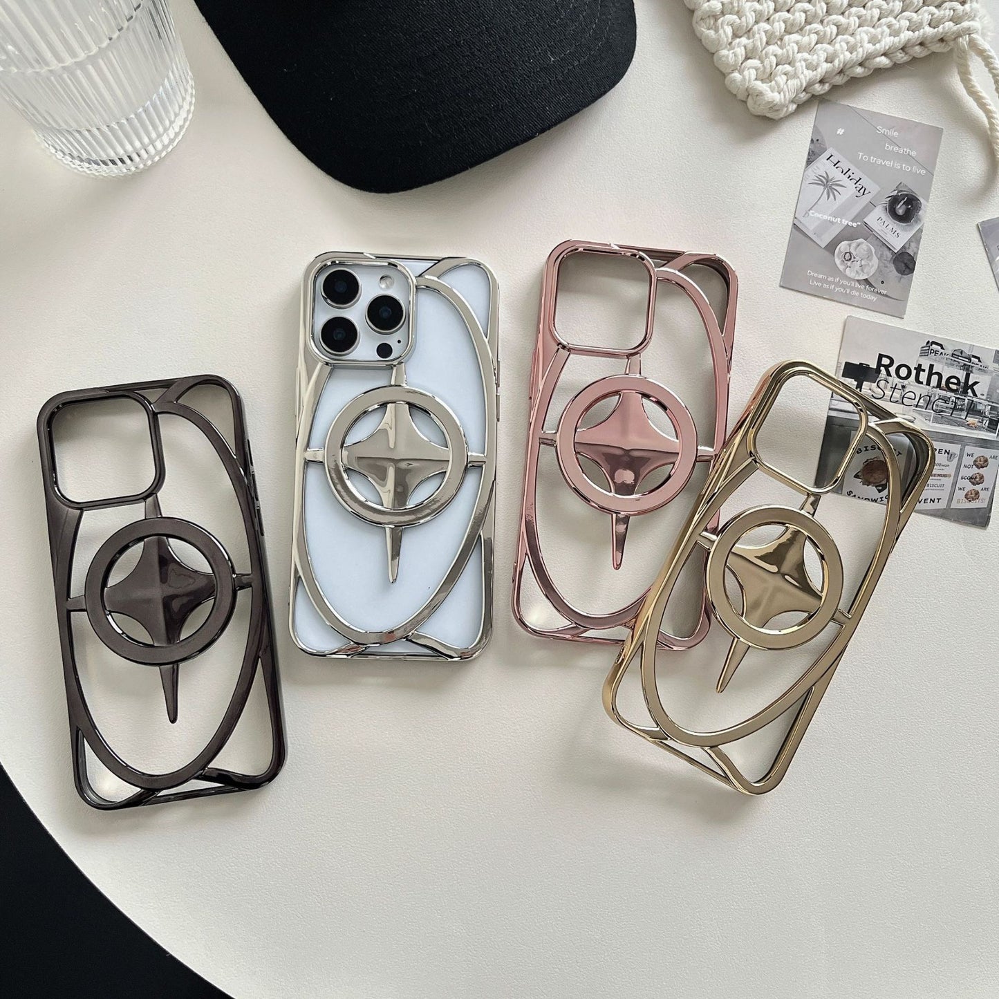 New Starry Galaxy Shaped Hollow Magnetic Phone Case