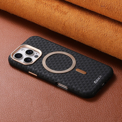 Premium Triangle Pattern Leather Magnetic Phone Case