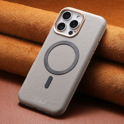 Litchi leather magnetic drop-resistant phone case