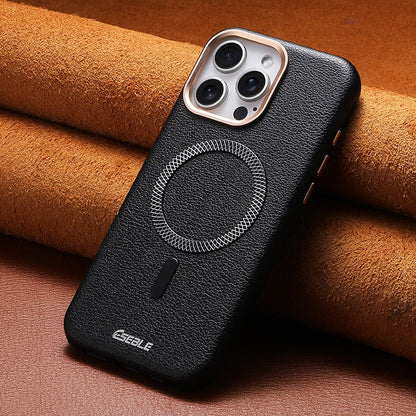 Litchi leather magnetic drop-resistant phone case