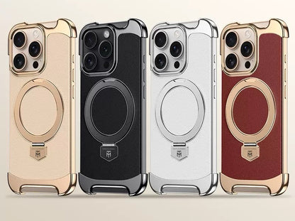 Brand New Plain Leather Borderless Magnetic Bracket Mobile Phone Case