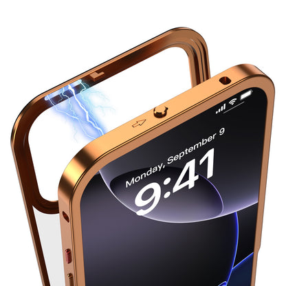 New Design Frosted Back Metal Frame Magnetic Anti-Fall Phone Case