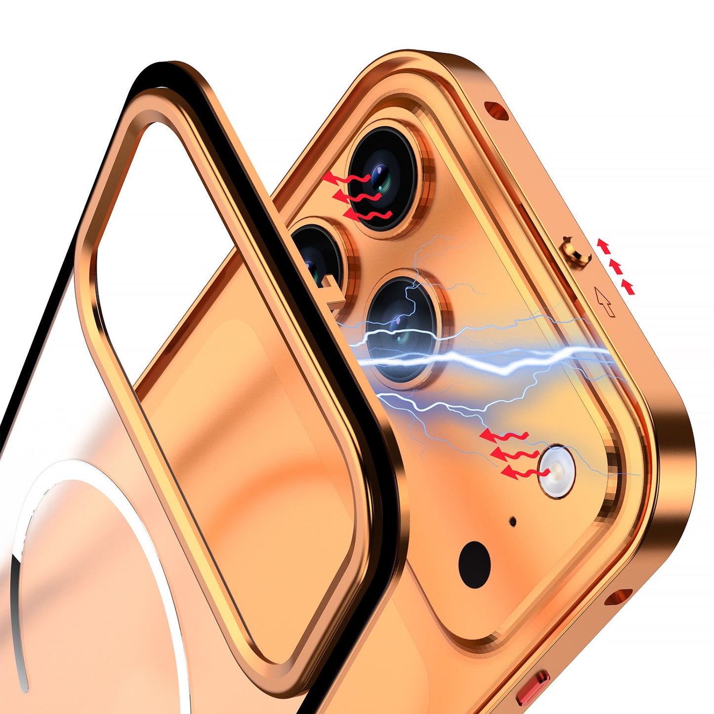 New Design Frosted Back Metal Frame Magnetic Anti-Fall Phone Case