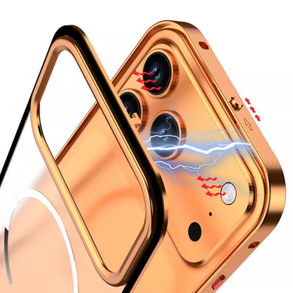 New Design Frosted Back Metal Frame Magnetic Anti-Fall Phone Case