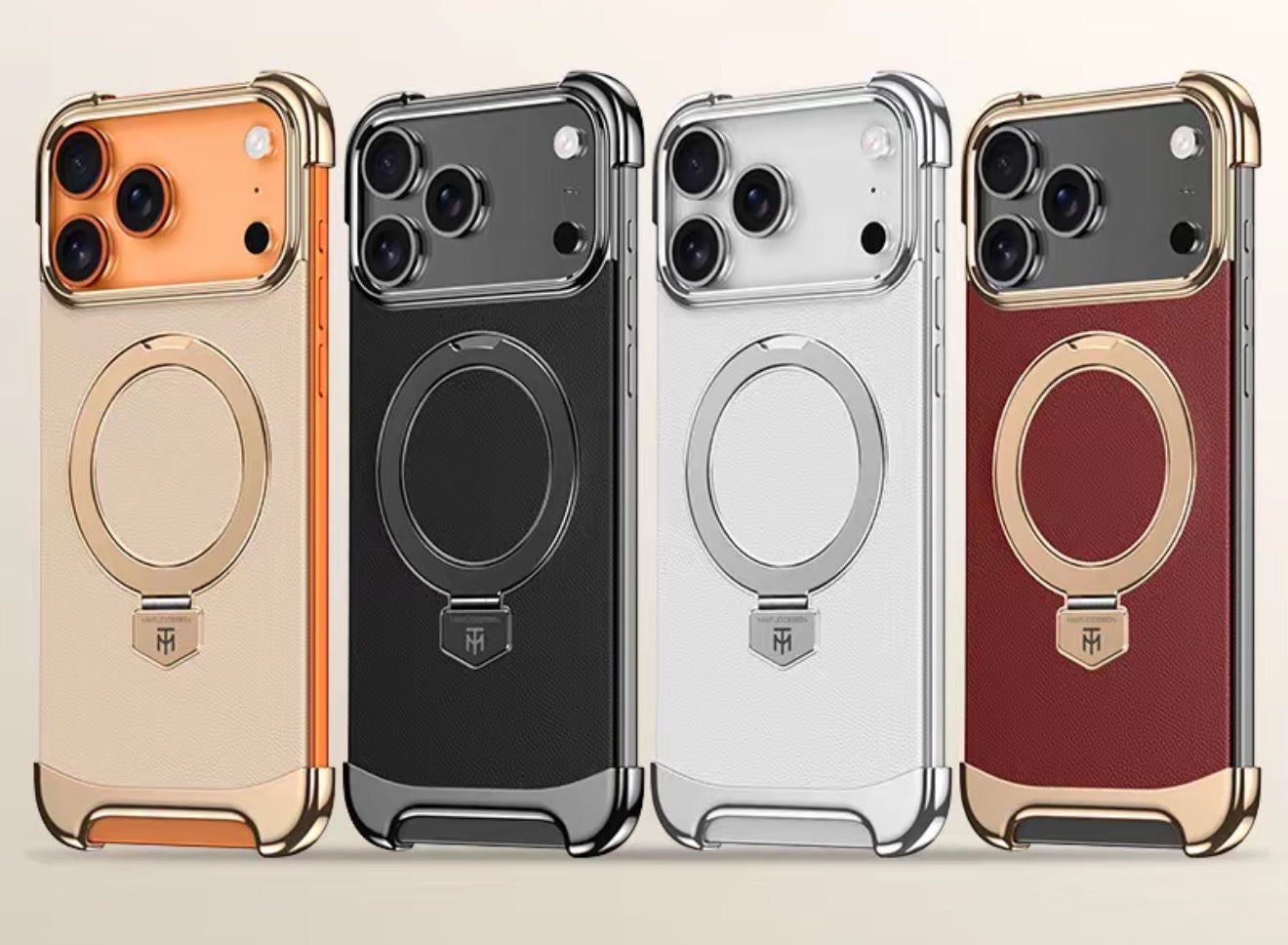 Brand New Plain Leather Borderless Magnetic Bracket Mobile Phone Case