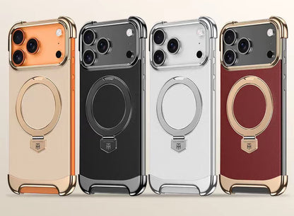 Brand New Plain Leather Borderless Magnetic Bracket Mobile Phone Case