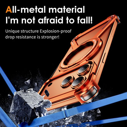 New Skeleton Metal Rotating Bracket Magnetic Phone Case