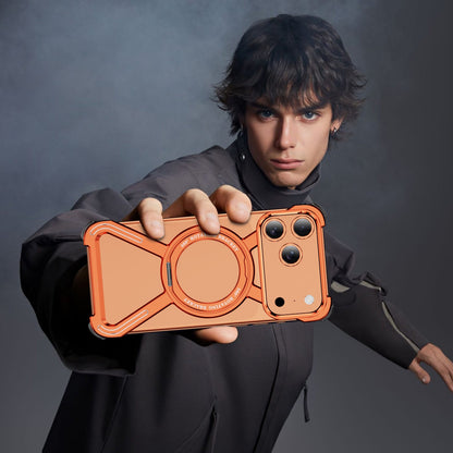 New Skeleton Metal Rotating Bracket Magnetic Phone Case